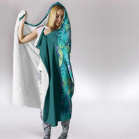 Hawaii Tropical Plant Teal Hooded Blanket Vibrant Polynesian Pattern LT01 - Polynesian Pride