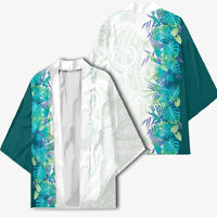Hawaii Tropical Plant Teal Kimono Vibrant Polynesian Pattern LT01 - Polynesian Pride
