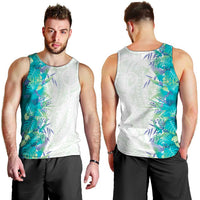 Hawaii Tropical Plant Teal Men Tank Top Vibrant Polynesian Pattern LT01 - Polynesian Pride