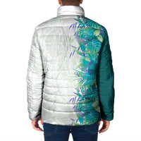 Hawaii Tropical Plant Teal Padded Jacket Vibrant Polynesian Pattern LT01 - Polynesian Pride