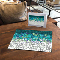 Hawaii Tropical Plant Teal Puzzle Vibrant Polynesian Pattern LT01 - Polynesian Pride