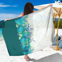 Hawaii Tropical Plant Teal Sarong Vibrant Polynesian Pattern LT01 One Size 44 x 66 inches Teal - Polynesian Pride