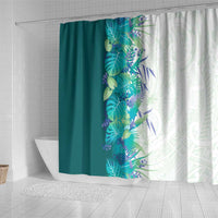 Hawaii Tropical Plant Teal Shower Curtain Vibrant Polynesian Pattern LT01 - Polynesian Pride