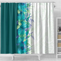 Hawaii Tropical Plant Teal Shower Curtain Vibrant Polynesian Pattern LT01 - Polynesian Pride