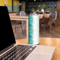 Hawaii Tropical Plant Teal Skinny Tumbler Vibrant Polynesian Pattern LT01 - Polynesian Pride
