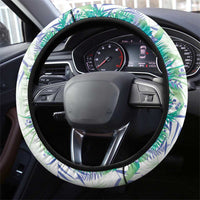 Hawaii Tropical Plant Teal Steering Wheel Cover Vibrant Polynesian Pattern LT01 - Polynesian Pride
