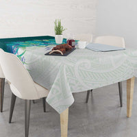 Hawaii Tropical Plant Teal Tablecloth Vibrant Polynesian Pattern LT01 - Polynesian Pride