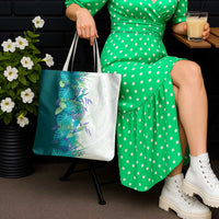 Hawaii Tropical Plant Teal Tote Bag Vibrant Polynesian Pattern LT01 - Polynesian Pride