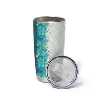 Hawaii Tropical Plant Teal Tumbler Cup Vibrant Polynesian Pattern LT01 - Polynesian Pride