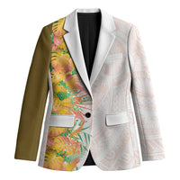 Hawaii Tropical Plant Lenalena Blazer Vibrant Polynesian Pattern LT01 Unisex Yellow - Polynesian Pride