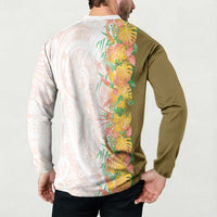 Hawaii Tropical Plant Lenalena Button Sweatshirt Vibrant Polynesian Pattern LT01 - Polynesian Pride
