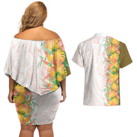 Hawaii Tropical Plant Lenalena Couples Matching Off Shoulder Short Dress and Hawaiian Shirt Vibrant Polynesian Pattern LT01 - Polynesian Pride