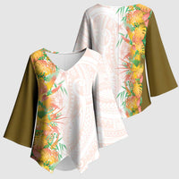 Hawaii Tropical Plant Lenalena Kimono Sleeve Blouse Vibrant Polynesian Pattern LT01 - Polynesian Pride