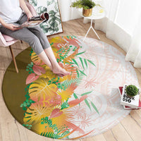 Hawaii Tropical Plant Lenalena Round Carpet Vibrant Polynesian Pattern LT01 - Polynesian Pride
