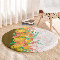 Hawaii Tropical Plant Lenalena Round Carpet Vibrant Polynesian Pattern LT01 - Polynesian Pride