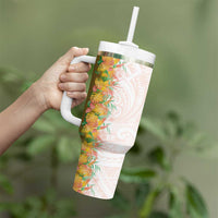 Hawaii Tropical Plant Lenalena Tumbler With Handle Vibrant Polynesian Pattern LT01 - Polynesian Pride