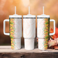Hawaii Tropical Plant Lenalena Tumbler With Handle Vibrant Polynesian Pattern LT01 - Polynesian Pride