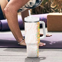 Hawaii Tropical Plant Lenalena Tumbler With Handle Vibrant Polynesian Pattern LT01 - Polynesian Pride