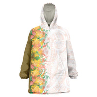 Hawaii Tropical Plant Lenalena Wearable Blanket Hoodie Vibrant Polynesian Pattern LT01 One Size Yellow - Polynesian Pride