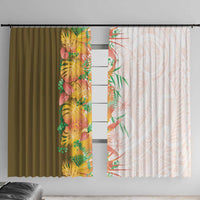 Hawaii Tropical Plant Lenalena Window Curtain Vibrant Polynesian Pattern LT01 With Hooks Yellow - Polynesian Pride