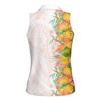 Hawaii Tropical Plant Lenalena Women Sleeveless Polo Shirt Vibrant Polynesian Pattern LT01 - Polynesian Pride