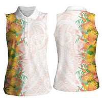 Hawaii Tropical Plant Lenalena Women Sleeveless Polo Shirt Vibrant Polynesian Pattern LT01 - Polynesian Pride