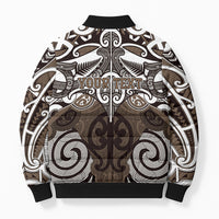 Personalised Maori Kati Mamoe Bomber Puffer Jacket Silver Fern Kowhaiwhai Art LT01 - Polynesian Pride