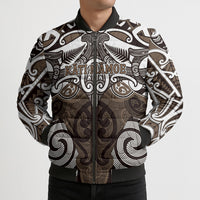 Personalised Maori Kati Mamoe Bomber Puffer Jacket Silver Fern Kowhaiwhai Art LT01 - Polynesian Pride