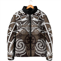 Personalised Maori Kati Mamoe Padded Jacket Silver Fern Kowhaiwhai Art LT01 - Polynesian Pride