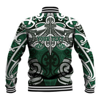 Personalised Maori Ngai Tahu Baseball Jacket Silver Fern Kowhaiwhai Art LT01 - Polynesian Pride