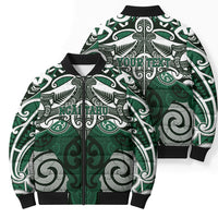 Personalised Maori Ngai Tahu Bomber Puffer Jacket Silver Fern Kowhaiwhai Art LT01 - Polynesian Pride