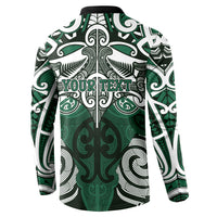 Personalised Maori Ngai Tahu Button Sweatshirt Silver Fern Kowhaiwhai Art LT01 - Polynesian Pride