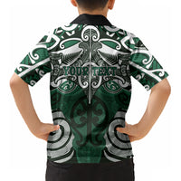 Personalised Maori Ngai Tahu Kid Hawaiian Shirt Silver Fern Kowhaiwhai Art LT01 - Polynesian Pride
