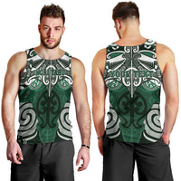 Personalised Maori Ngai Tahu Men Tank Top Silver Fern Kowhaiwhai Art LT01 - Polynesian Pride