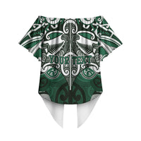 Personalised Maori Ngai Tahu Off Shoulder Wrap Waist Top Silver Fern Kowhaiwhai Art LT01 - Polynesian Pride