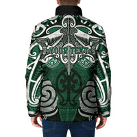 Personalised Maori Ngai Tahu Padded Jacket Silver Fern Kowhaiwhai Art LT01 - Polynesian Pride
