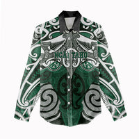 Personalised Maori Ngai Tahu Women Casual Shirt Silver Fern Kowhaiwhai Art LT01 - Polynesian Pride
