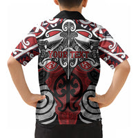 Personalised Maori Ngapuhi Kid Hawaiian Shirt Silver Fern Kowhaiwhai Art LT01 - Polynesian Pride