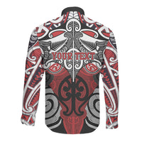 Personalised Maori Ngapuhi Long Sleeve Button Shirt Silver Fern Kowhaiwhai Art LT01 - Polynesian Pride