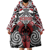 Personalised Maori Ngapuhi Wearable Blanket Hoodie Silver Fern Kowhaiwhai Art LT01 - Polynesian Pride