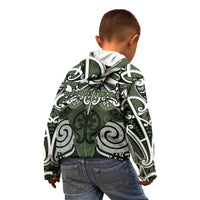 Personalised Maori Ngati Awa Kid Hoodie Silver Fern Kowhaiwhai Art LT01 - Polynesian Pride