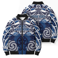 Personalised Maori Ngati Kahungunu Bomber Puffer Jacket Silver Fern Kowhaiwhai Art LT01 - Polynesian Pride