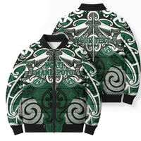 Personalised Maori Ngati Maniapoto Bomber Puffer Jacket Silver Fern Kowhaiwhai Art LT01 - Polynesian Pride
