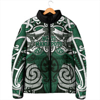 Personalised Maori Ngati Maniapoto Padded Jacket Silver Fern Kowhaiwhai Art LT01 - Polynesian Pride
