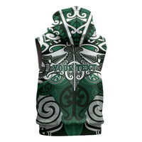 Personalised Maori Ngati Maniapoto Sleeveless Hoodie Silver Fern Kowhaiwhai Art LT01 - Polynesian Pride