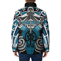 Personalised Maori Ngati Porou Padded Jacket Silver Fern Kowhaiwhai Art LT01 - Polynesian Pride