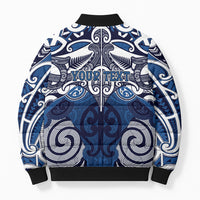 Personalised Maori Ngati Tuwharetoa Bomber Puffer Jacket Silver Fern Kowhaiwhai Art LT01 - Polynesian Pride