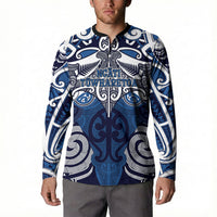 Personalised Maori Ngati Tuwharetoa Button Sweatshirt Silver Fern Kowhaiwhai Art LT01 - Polynesian Pride