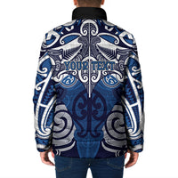 Personalised Maori Ngati Tuwharetoa Padded Jacket Silver Fern Kowhaiwhai Art LT01 - Polynesian Pride