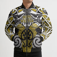 Personalised Maori Ngati Whatua Bomber Puffer Jacket Silver Fern Kowhaiwhai Art LT01 - Polynesian Pride